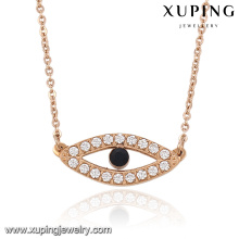 00041 mode rose gold farbe zirkon augen anhänger halskette schmuck für dame